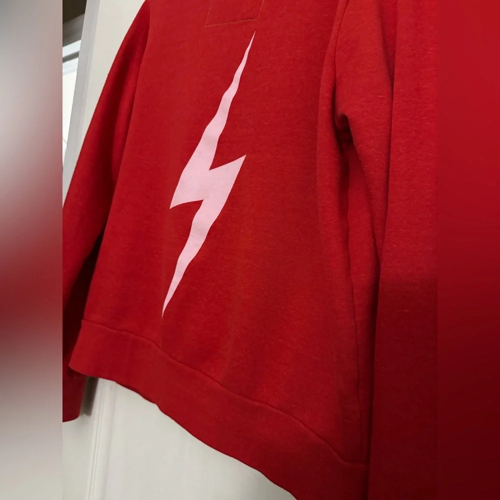 Aviator Nation bright red bolt hoodie full zip jacket large oversized ⚡️ - Picture 6 of 13